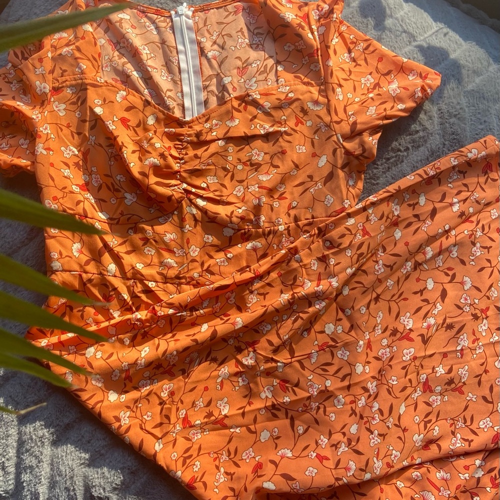 Coral + Floral Maxi Dress